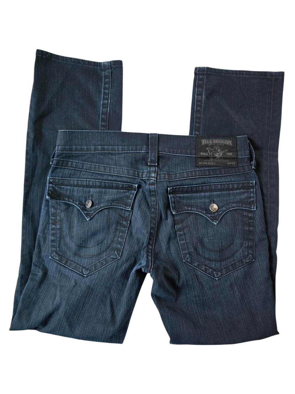 True Religion Men's Dark Indigo Straight Jeans
